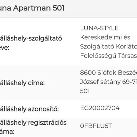 Luna Apartman501 Apartment *